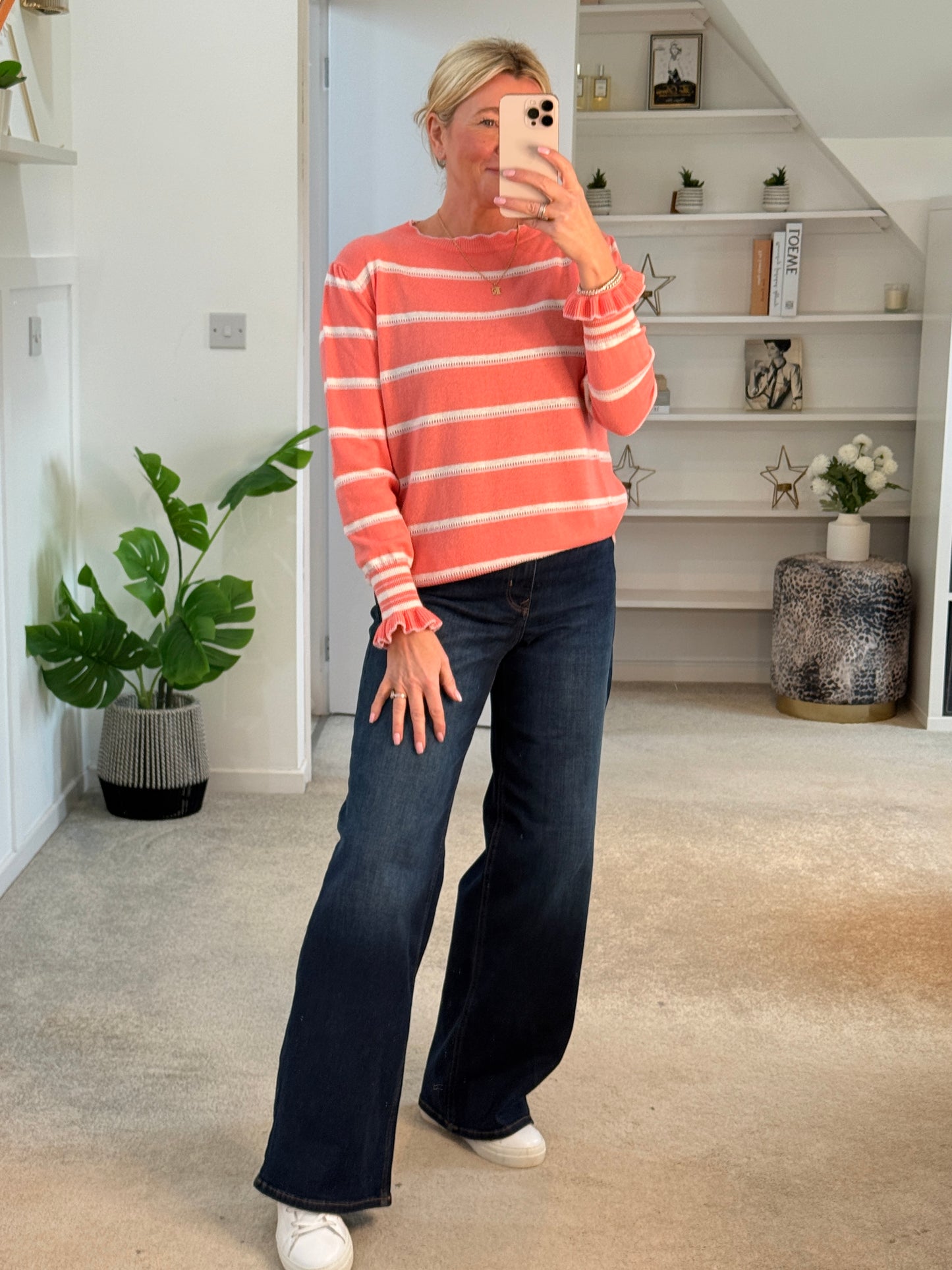 Navy Stripe Merino/Cashmere Mix Knit