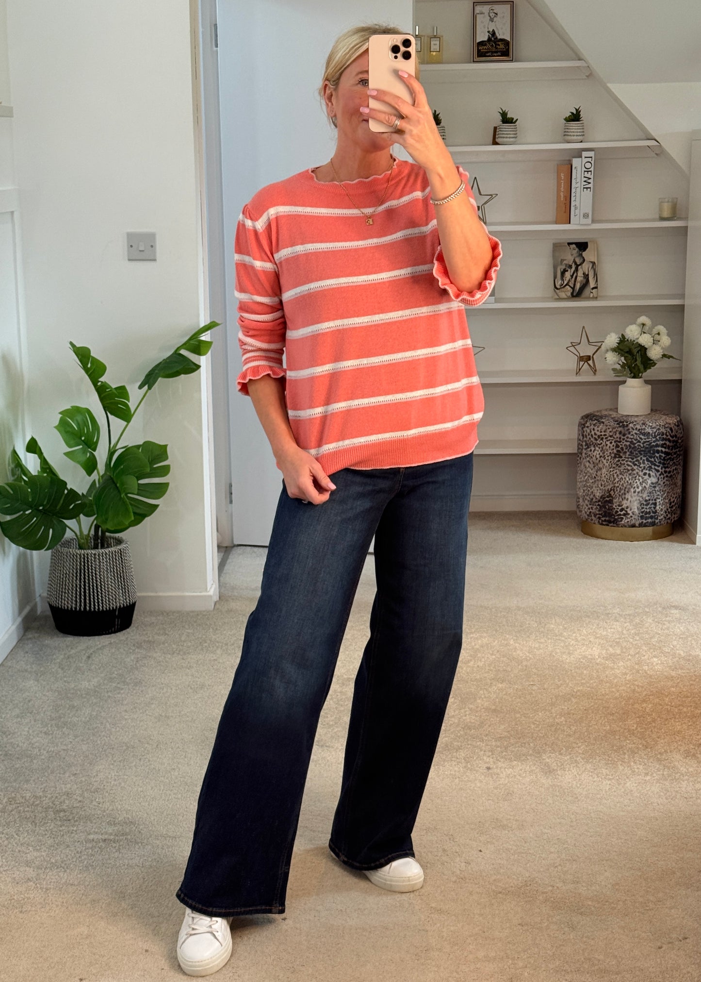 Navy Stripe Merino/Cashmere Mix Knit