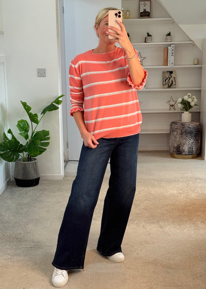 Navy Stripe Merino/Cashmere Mix Knit