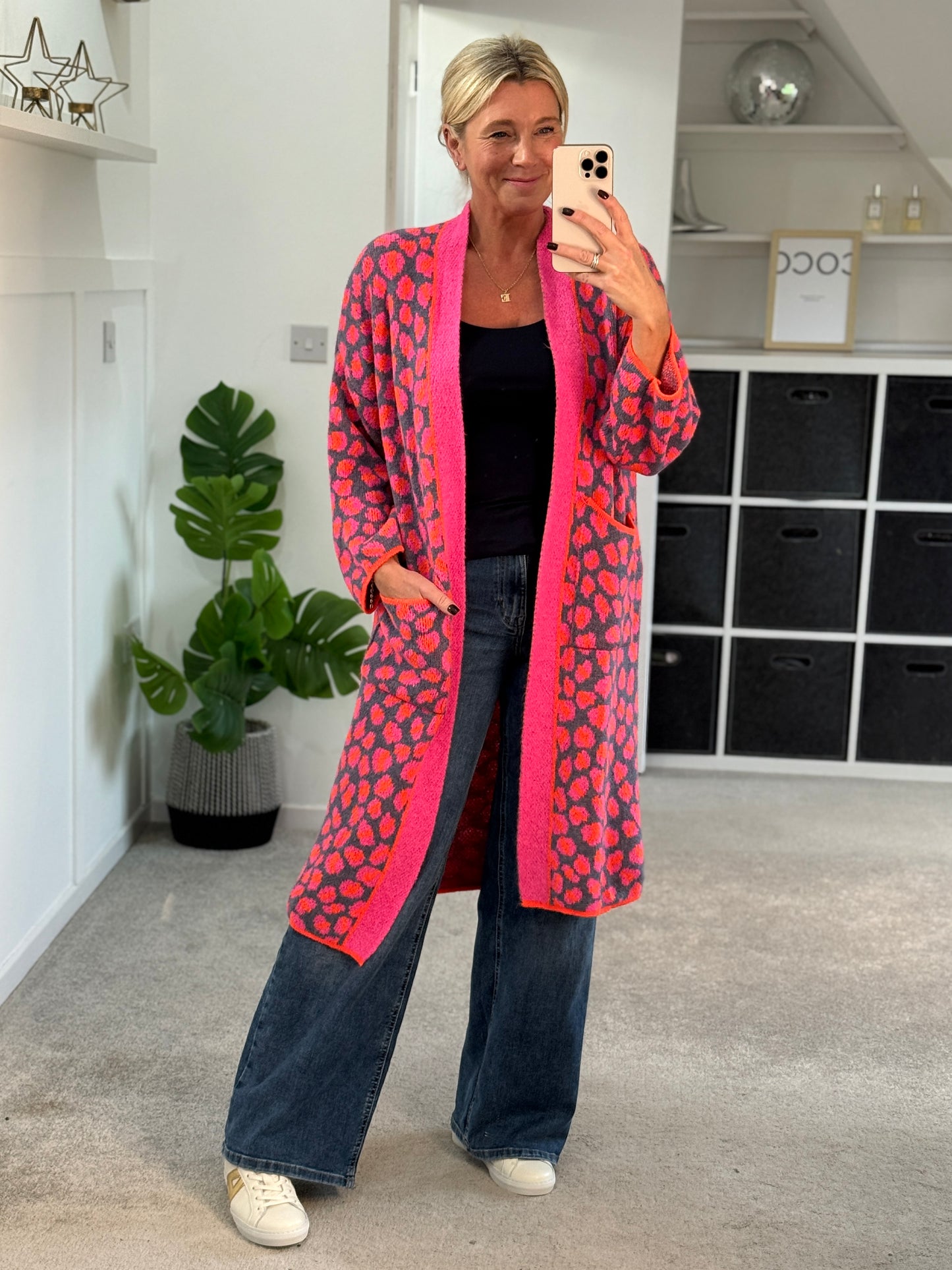 Tan/Camel Leopard Long Cardigan