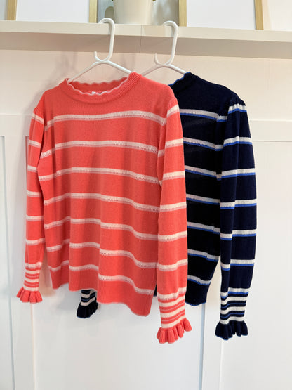 Navy Stripe Merino/Cashmere Mix Knit