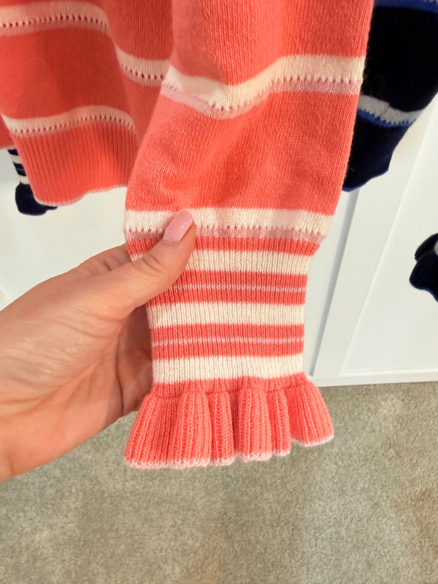 Navy Stripe Merino/Cashmere Mix Knit