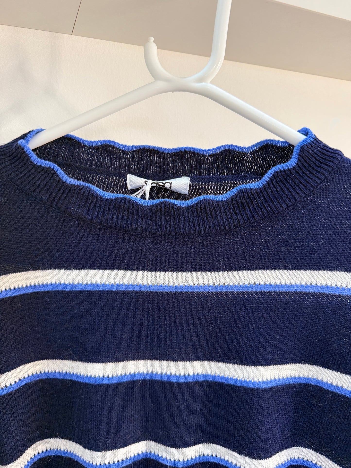 Navy Stripe Merino/Cashmere Mix Knit