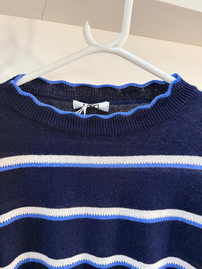 Navy Stripe Merino/Cashmere Mix Knit
