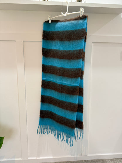 Pink/Burgundy Cosy Striped Winter Scarf