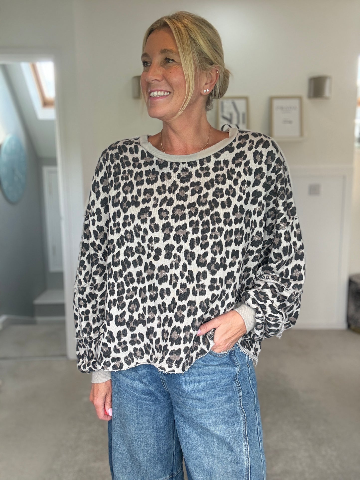 Mocha Leopard Oversized Sweatshirt