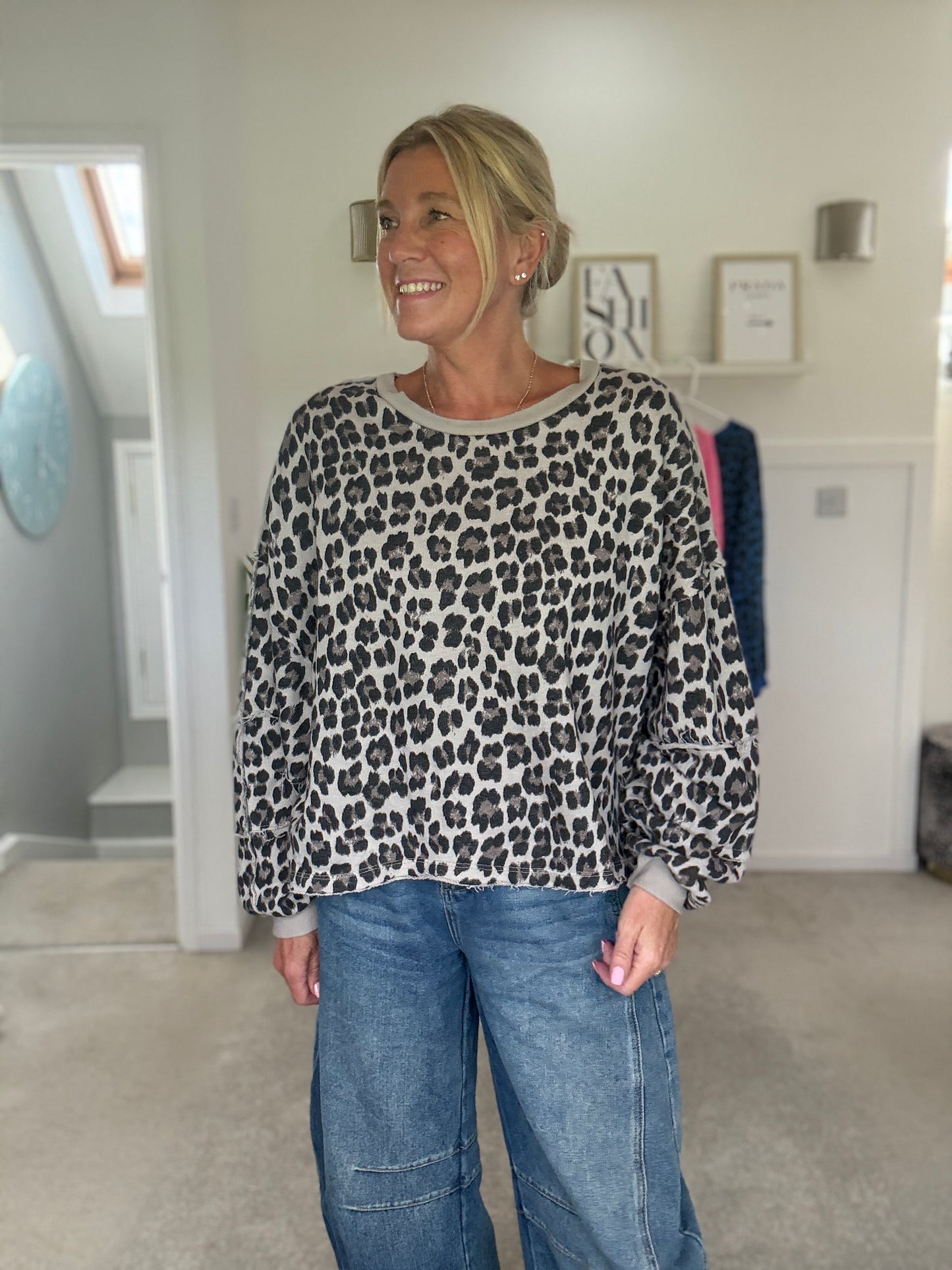 Mocha Leopard Oversized Sweatshirt