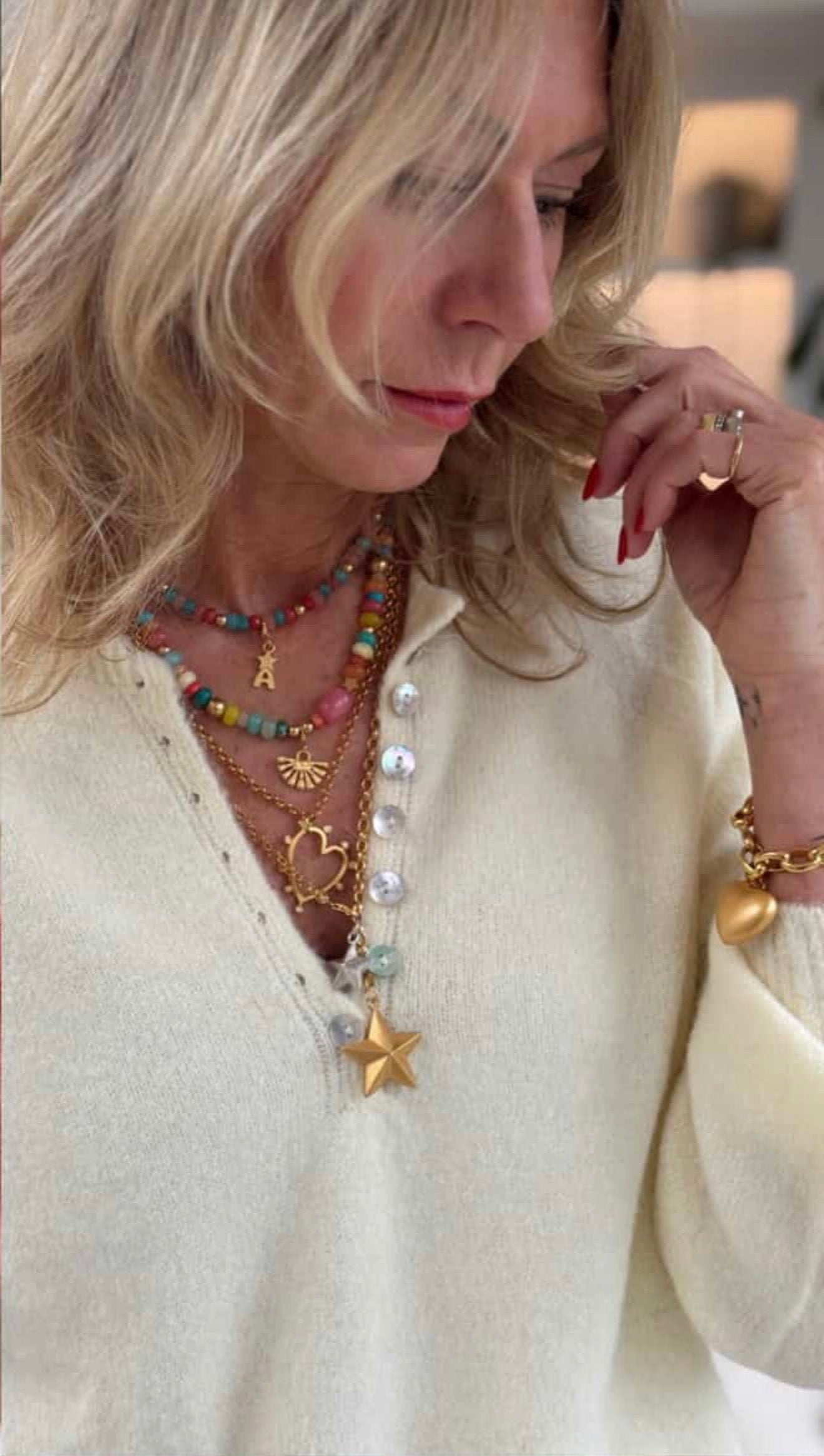 Papaya Alpaca Mix Button Jumper