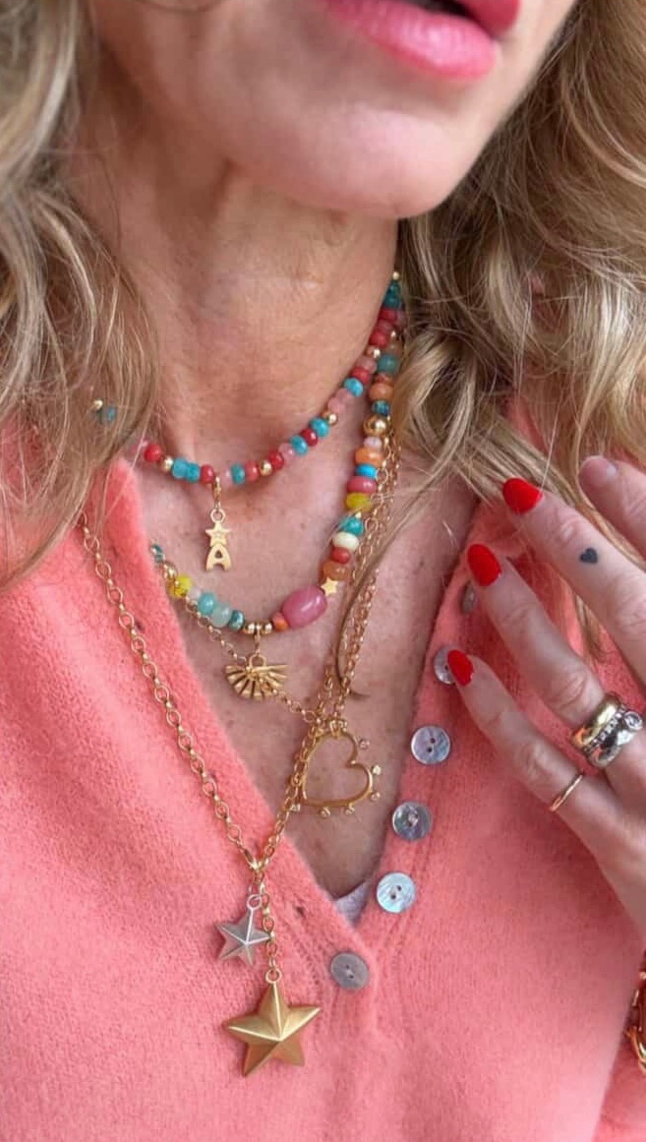 Papaya Alpaca Mix Button Jumper