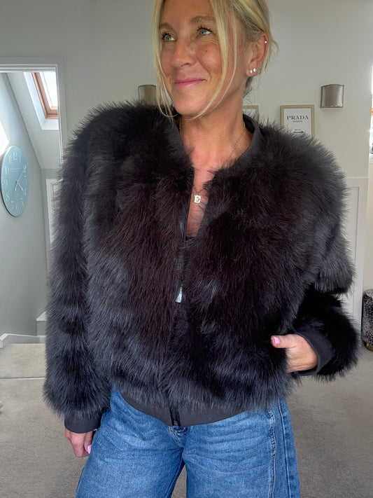 Manny Phantom Faux Fur Bomber Jacket