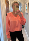 Coral Silk Mix Top