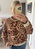 Khaki Leopard Print Sweatshirt/Top