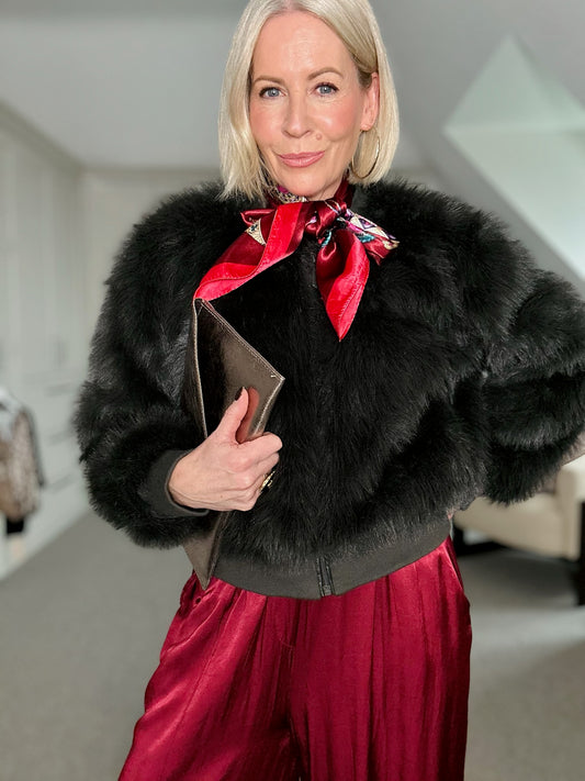 Bronze Metallic Leather Clutch Bag