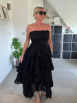 Black Ruffle Bandeau Dress