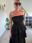 Black Ruffle Bandeau Dress