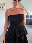 Black Ruffle Bandeau Dress