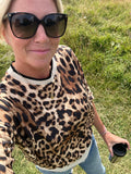 Tan Leopard Print Sweatshirt/Top