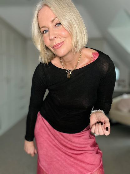 Burgundy Satin Lace V-Neck Maxi Slip Dress