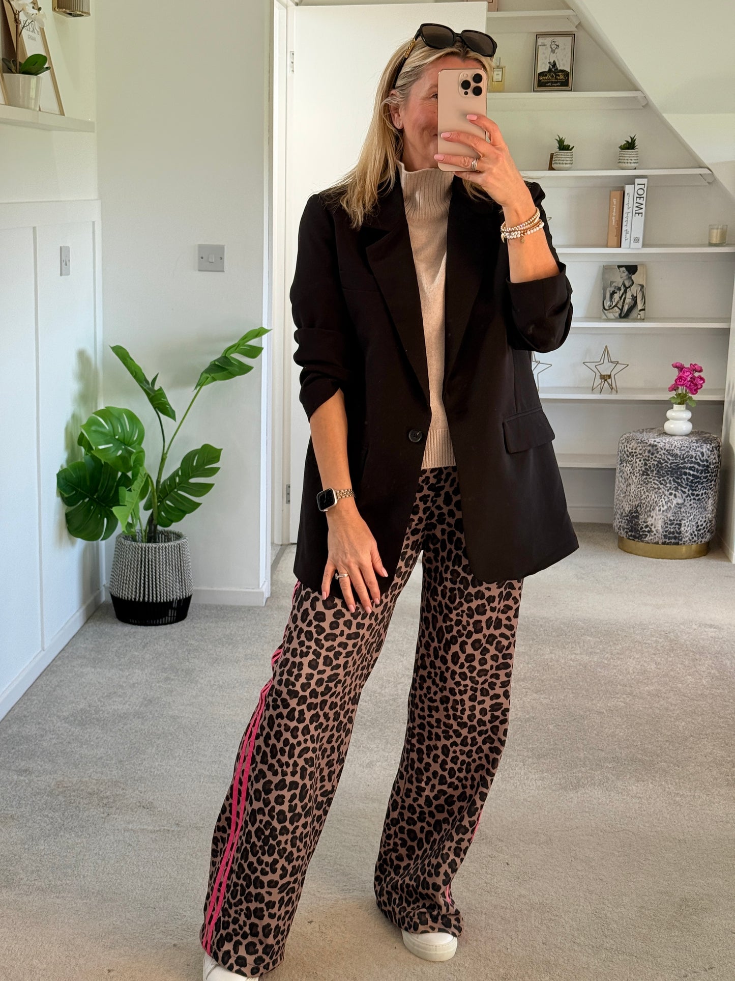 Beige Turtleneck 3/4 Sleeve Jumper