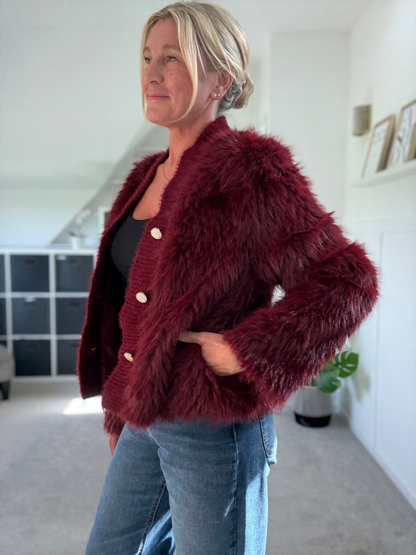 Faux Fur Cardigan