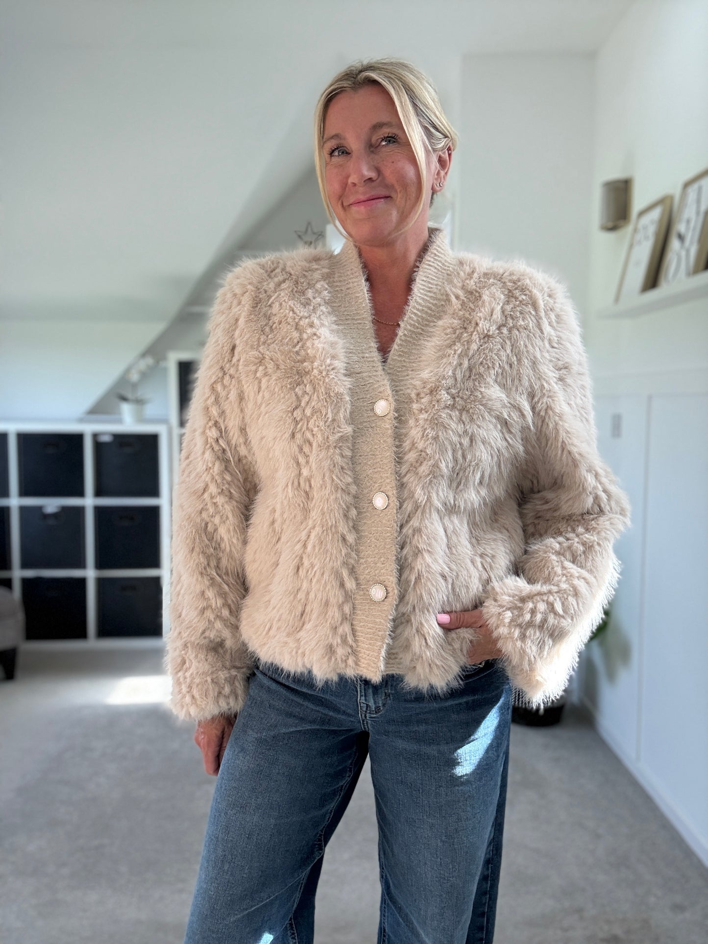 Faux Fur Cardigan