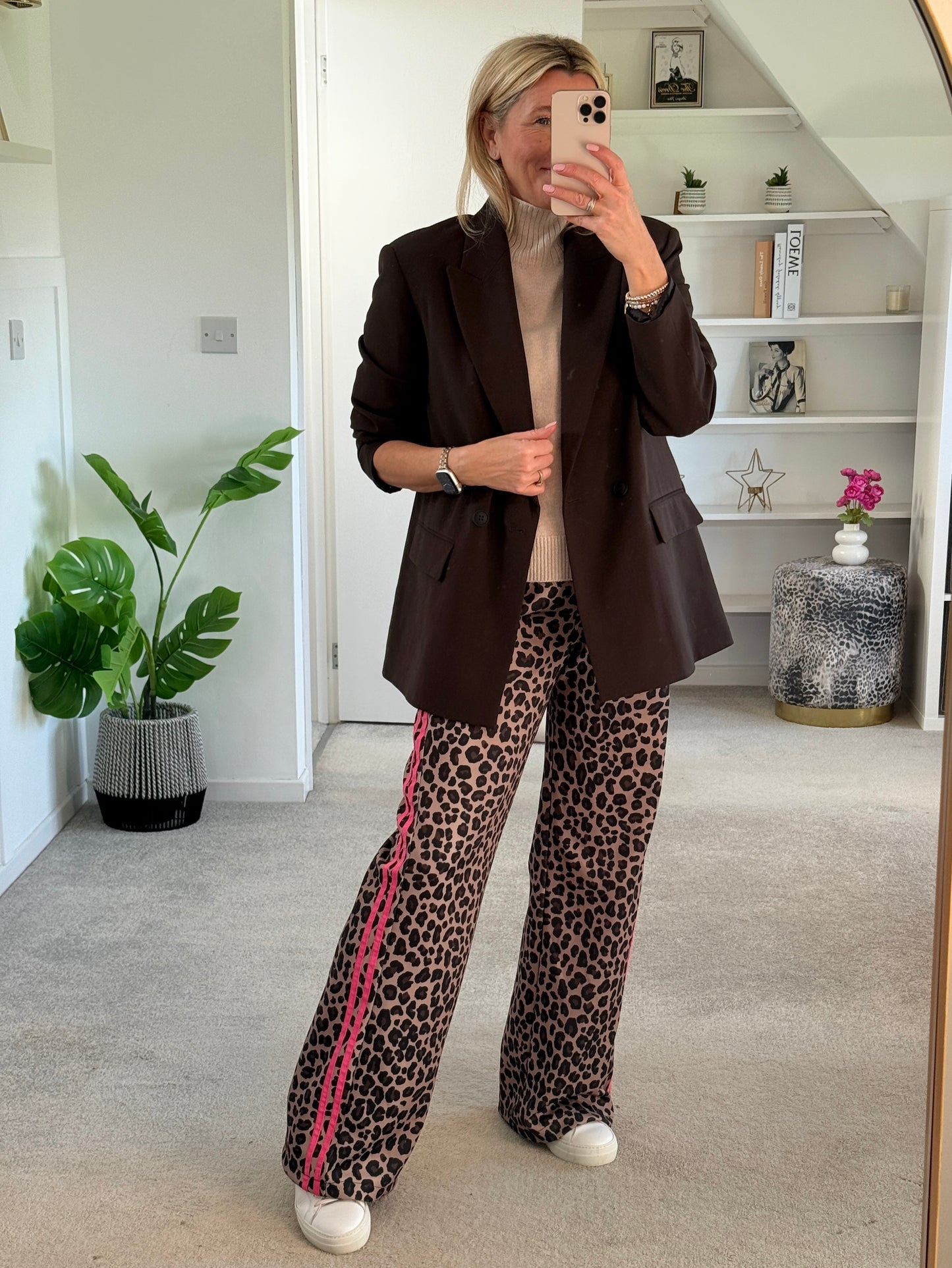 Beige Turtleneck 3/4 Sleeve Jumper