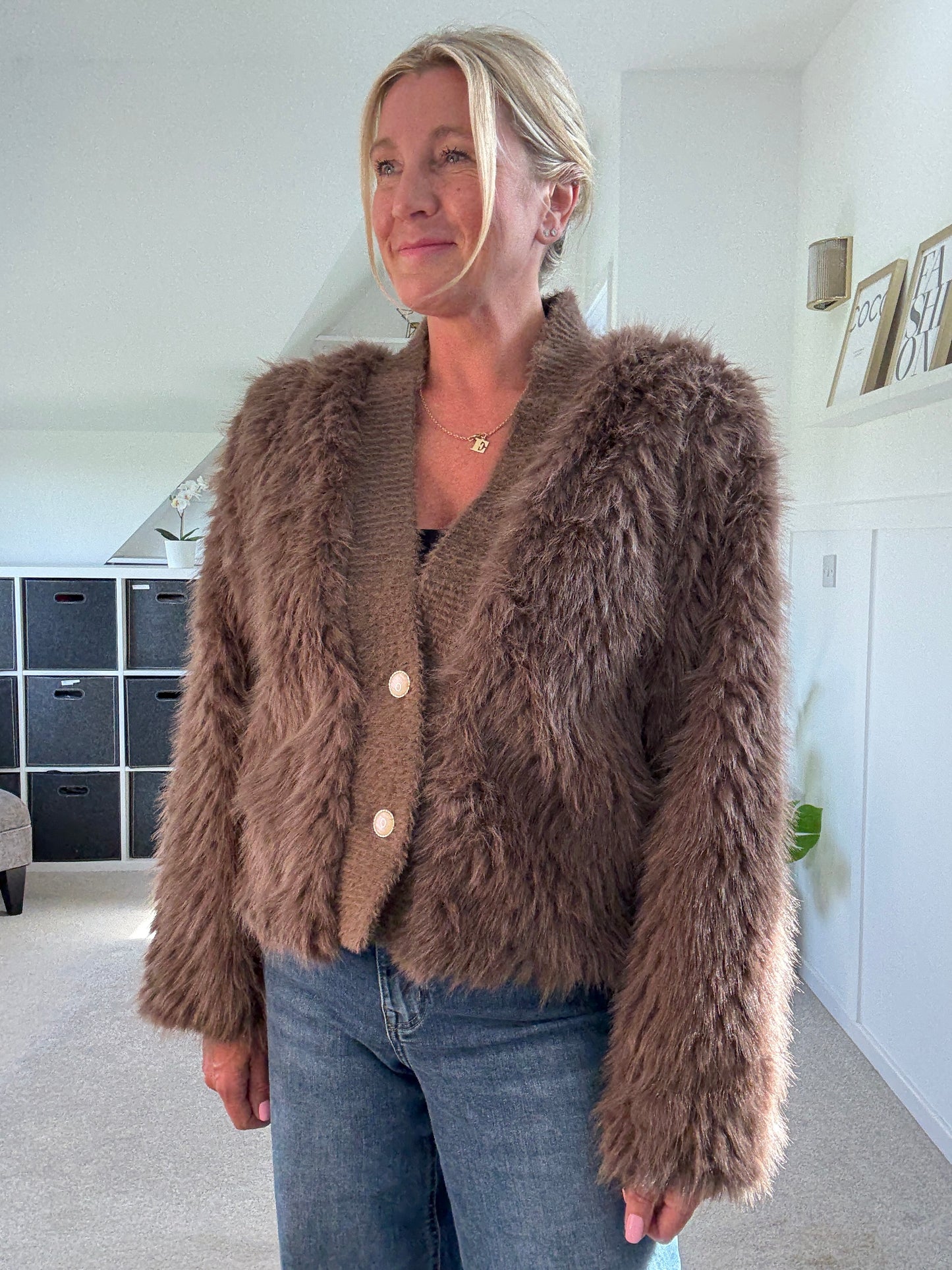 Faux Fur Cardigan