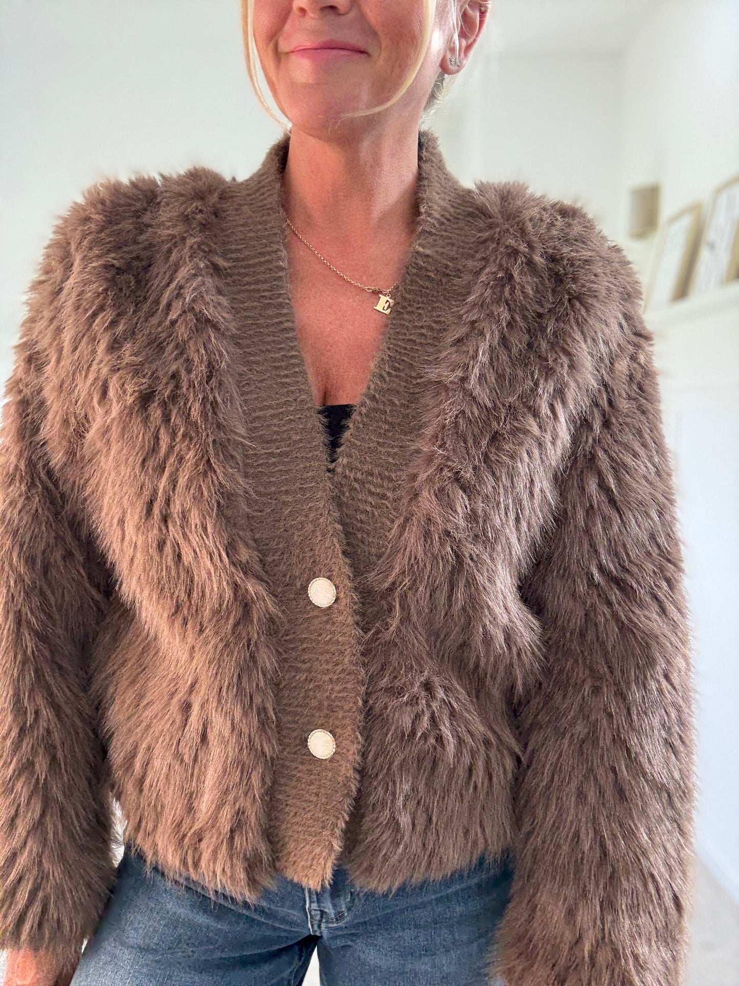 Faux Fur Cardigan