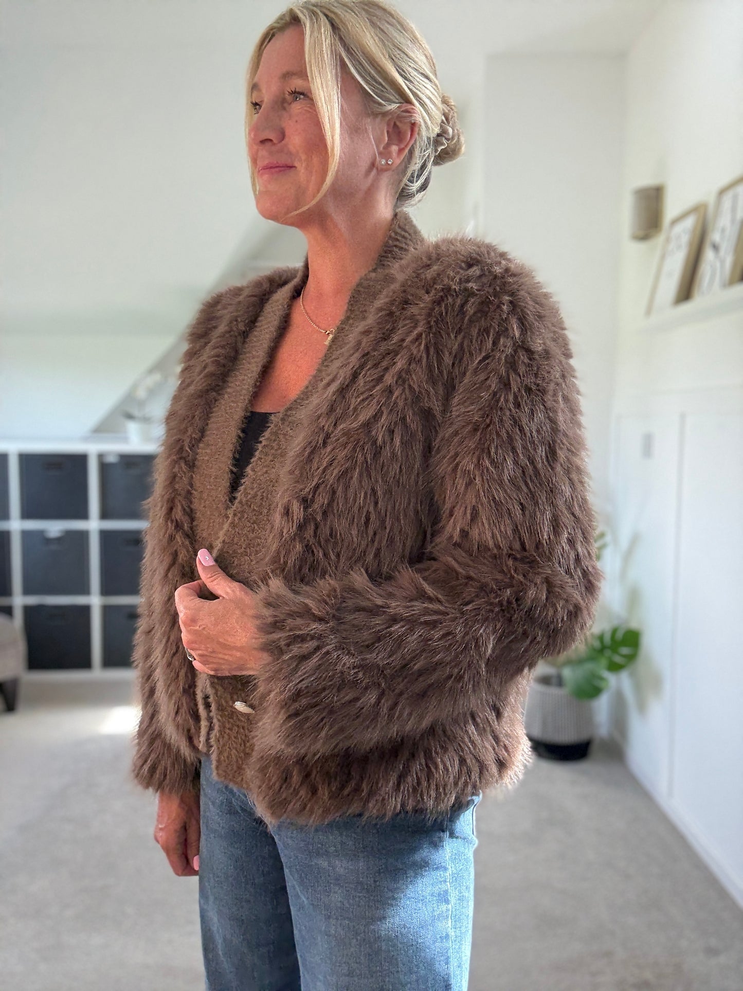 Faux Fur Cardigan