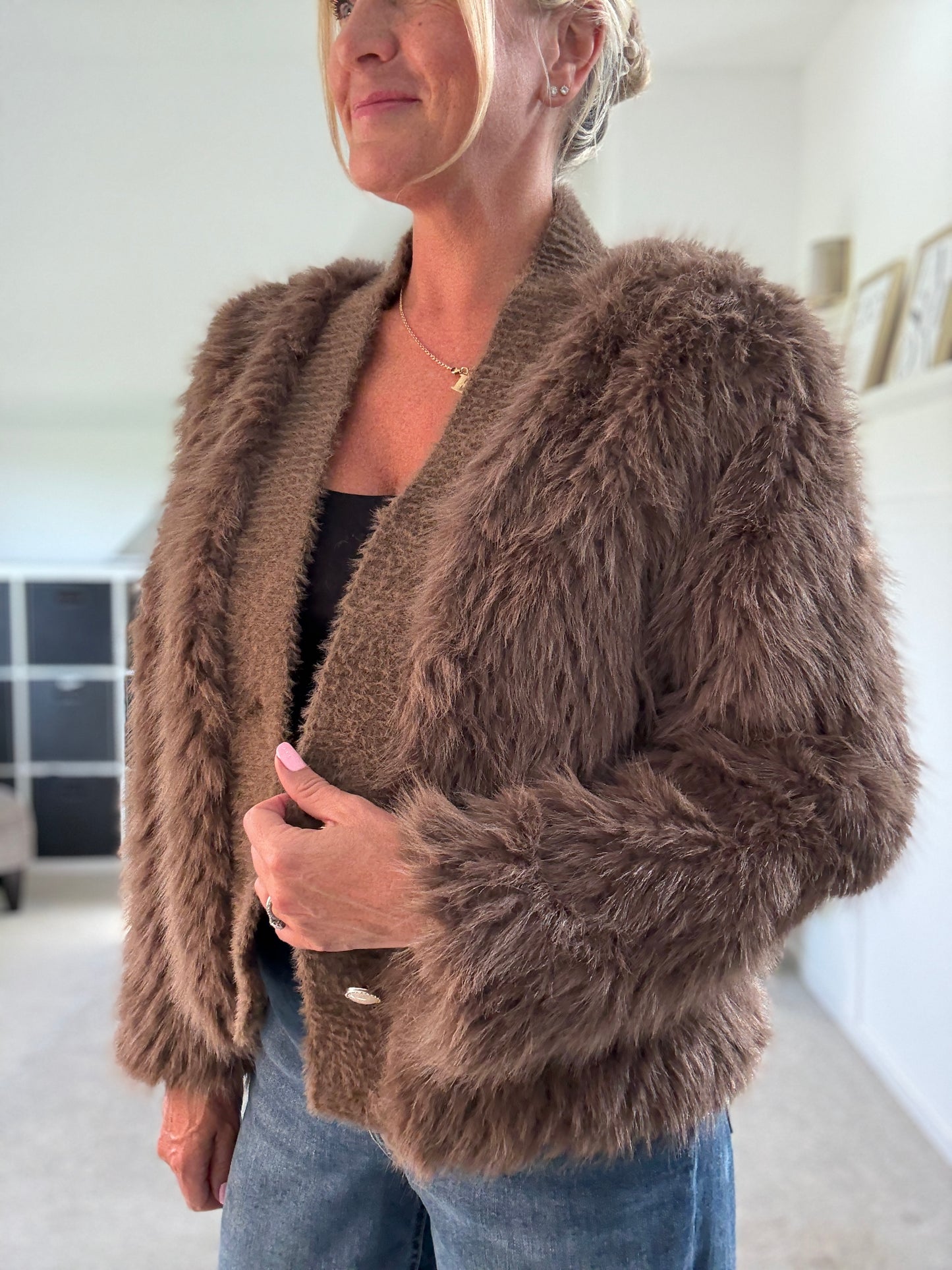 Faux Fur Cardigan