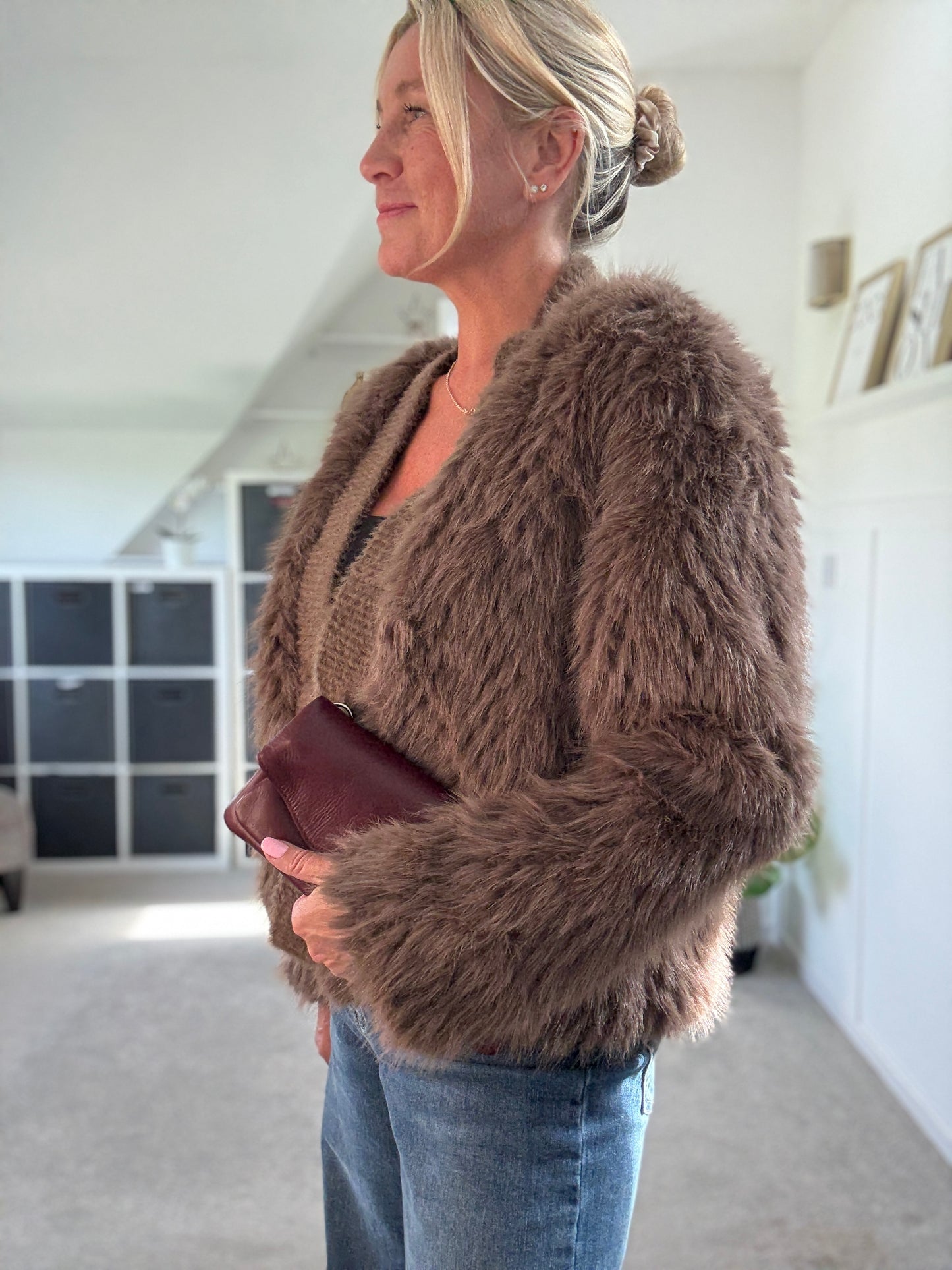 Faux Fur Cardigan