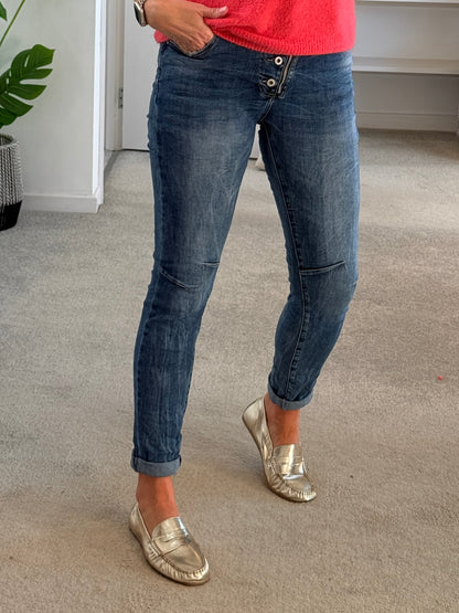 Melly & Co Black 4 Button Black Jeans