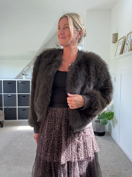 Manny Phantom Faux Fur Bomber Jacket