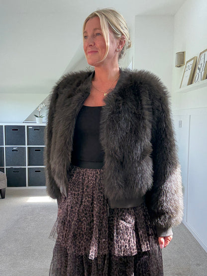 Stella Tiered Leopard Print Tulle Maxi Skirt