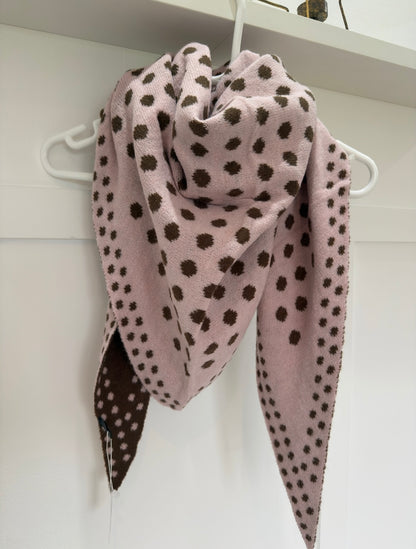 Pink/Brown Polka Dot Triangle Scarf