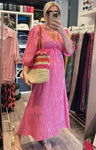 Pink/Orange Stripe Cheesecloth Dress