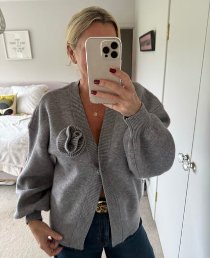 Carrie Grey Corsage Cardigan