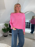 Bright Pink Batwing Jumper