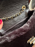 Black Faux Fur/Leather Handbag