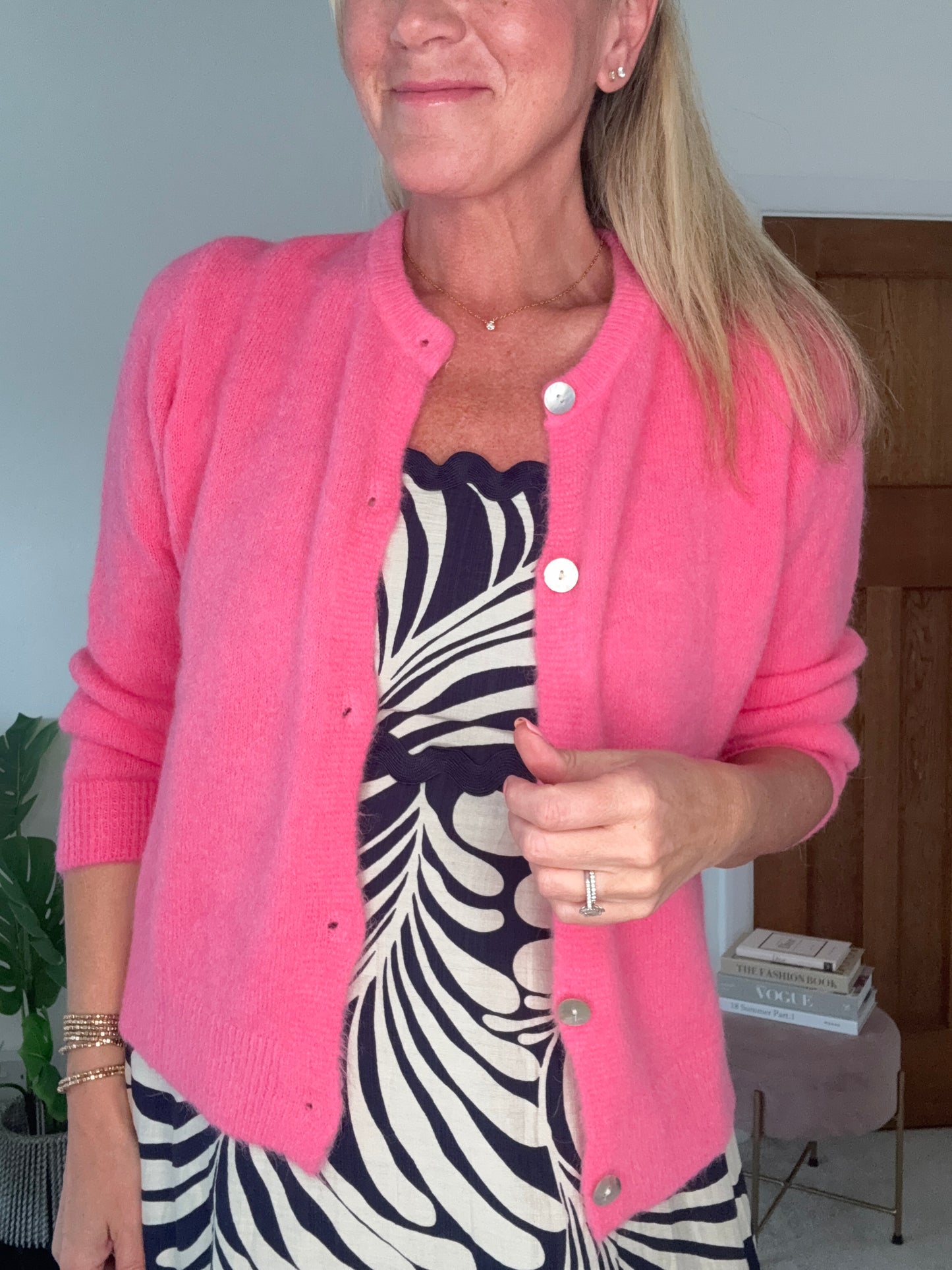 Papaya Alpaca Mix Button Cardigan