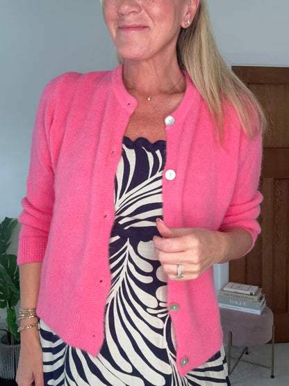 Papaya Alpaca Mix Button Cardigan