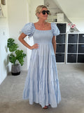 Black Puff Shoulder Maxi Dress