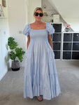 Black Puff Shoulder Maxi Dress