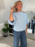 Pastel Blue Frill Sleeve Jumper