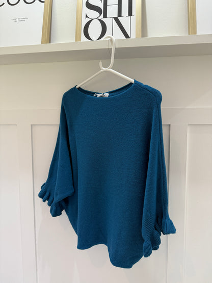Frill Sleeve Batwing Jumper