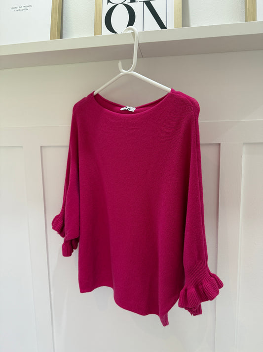Frill Sleeve Batwing Jumper