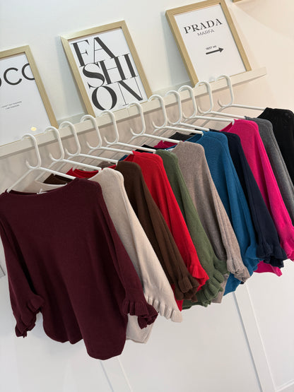 Frill Sleeve Batwing Jumper