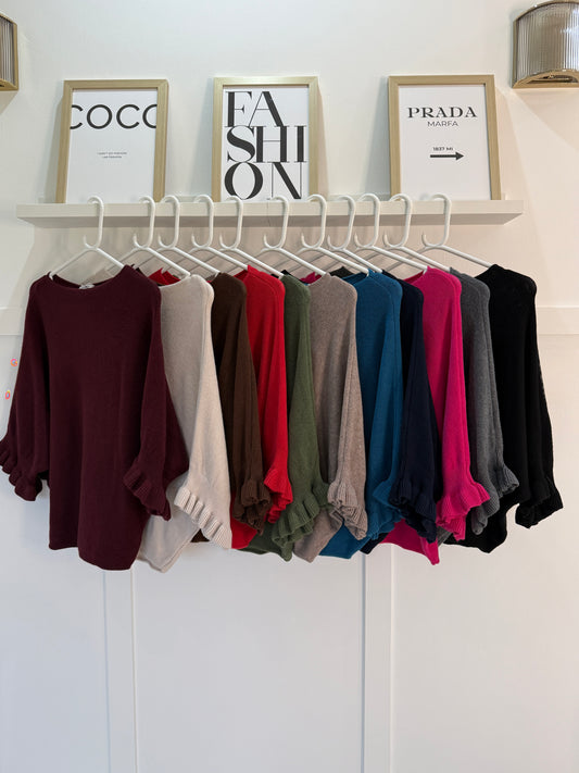 Frill Sleeve Batwing Jumper