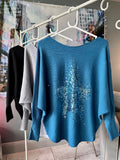 Black Sequin Star Batwing Jumper