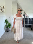Yellow Puff Shoulder Maxi Dress